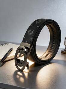 1 chiếc thắt lưng da cao cấp khóa tự động bằng hợp kim dành cho nam - Họa tiết hoa sang trọng, chiều dài điều chỉnh được 120cm, chống thấm nước, món quà sinh nhật/Giáng sinh lý tưởng cho nam giới. - Nhiều màu - Xem 8