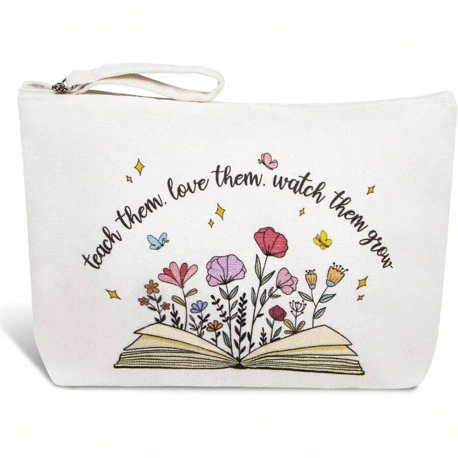 Teacher Appreciation Gifts Women Teacher Pencil Pouch Bag Cosmetic Bag Back To School Gifts Preschool Teachers Colorful Flower - Colorful Flower - View 1