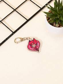 1pc Acrylic Cute Cartoon Heart-Shaped Anime Theme Keychain Pendant, Backpack Decoration/Bag Accessory/Schoolbag Accessory/Wallet Pendant, Gift For Friends - Multicolor - View 4