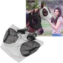 Máscara de Mosca de Malla de Caballo, Cubierta de Cara de Caballo, Protección de Orejas Elástica Cómoda, Elástico Transpirable para Granero (Gris),38912785 - Gris Oscuro - Ver 5