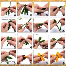 162/312支向日葵彩色棉签，手工制作，附带教程视频，3种混合色棉签批发，适用于向日葵DIY套件，包含花艺铁丝、园艺胶带、贺卡等。 - 向日葵套裝 - 查看 8