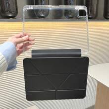 这款适用于 iPad 10 代的保护壳，采用高透明亚克力背板，带有笔槽，可自由 DIY 设计。它具有 Y 型多折叠多角度支架、磁吸式自动休眠/唤醒/智能省电折叠保护盖以及笔槽设计。 - 黑色 - 查看 9