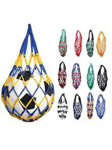 1pc Thick Nylon Woven Large Capacity Tote Bag, Multi-Functional Basketball/Football/Volleyball Net Storage Bag