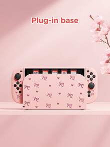 1个粉色蝴蝶结爱心设计保护套/收纳包/底座，适用于Switch2 (2025)/Switch/Switch OLED/Switch Lite，兼容Switch2/Switch OLED/NS/Lite，左右Joy-Con手柄保护套可拆卸，Switch玩家的最佳礼物 - 彩色 - 查看 7
