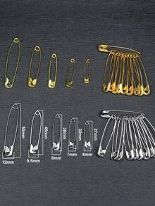 beadia 150枚/盒 银色和金色安全别针套装 - 5种尺寸，100枚/包，防锈，适用于缝纫、工艺、珠宝制作和艺术项目，耐用金属别针，存放在10格透明收纳盒中，别针收纳 | 收纳盒 | 透明收纳，可用于工艺品制作、固定礼品标签、胸针等。 - 別針 - 查看 7