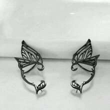 2个蝴蝶仙子耳夹，节日服装角色扮演耳环，万圣节角色扮演，无需耳洞的耳钉，精灵耳夹创意耳环，暗黑仙子耳朵 - 彩色 - 查看 16