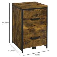 Vinsetto 2-Drawer File Cabinet Industrial Filing Cabinets For Home Hanging File Folders Vertical Home Office Organizer For A4 Size Rustic Brown - Brown - View 4