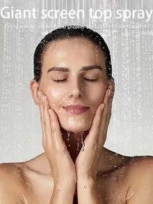 Prague Piano Key Design Shower Head Set, 4 Modes High Pressure Handheld Massage Sprayer Kit With On/Off Switch, Includes Easy Install Wall Mount Bracket And 59-Inch Flexible Hose, 4 Different Spray Patterns - Silver - View 6