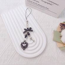 1-4PCS Cute Phone Charms Aesthetic Y2K Cell Phone Charms Strap Strawberry Butterfly Star PhoneCharm Y2K Accessories For Bag Keychain  Camera Pendants Decor - 1黑心 - 查看 4