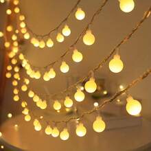 [LED String Lights] Battery-Powered LED Globe String Lights | Enchanting, Perfect For Indoor & Outdoor Decor, Parties, Weddings, And Garden Ambiance - Warm White Outdoor Supplies - trắng - Xem 10