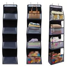 1pc Multi-Functional Over-The-Door Storage Hanging Bag - Perfect For Organizing Hats, Socks, Towels And Miscellaneous Items, Suitable For Bedroom, Bathroom And Various Rooms, An Ideal Gift For Valentine's Day And Christmas - Black - View 6