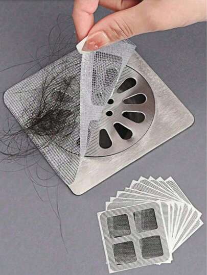 1 paquete de filtro de drenaje desechable para baño, filtro de inodoro, cubierta de drenaje autoadhesiva anti-obstrucción y anti-insectos para fregadero de cocina, colador de fregadero de cocina, apto para ducha, bañera, drenaje, fácil instalación, plástico duradero