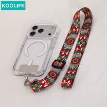 Koolife 1pc Adjustable Long Crossbody Phone Lanyard, Vintage Totem Wide Fabric Strap With Rotatable Metal Clip, Fashionable Versatile Durable Non-Chafing Accessory, Hands-Free For Daily Errands Outdoor Travel, Fit For Women's Phone Shoulder/Neck Hanging & Small Wallet Compatible With Android And Most Smartphone,Gifts For Mother, Family, Friends, Birthday, Holiday Phone Chain - Multicolor - View 12