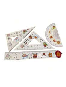 Creative Cartoon Capybara Dolphin Ruler Set - Premium Acrylic Triangle Board & Straight Ruler For School Supplies - Multicolor - View 3