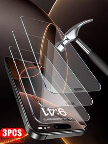 3pcs Tempered Glass Screen Protector, Compatible With IPhone 15/15 Pro/15 Plus/15 Pro Max/16/16 Plus/16 Pro Max/17/17 Air/17 Pro/17 Pro Max - Clear - View 16