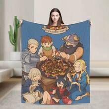Dungeon Meshi Anime Marcille Laios  Blanket Quality Warm Soft  Throw Blanket Autumn S Outdoor Funny Bedspread.Jpg - trắng - Xem 1