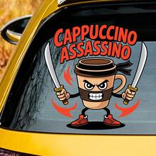 卡布奇诺刺客创意墙贴，PVC材质装饰墙贴，易于粘贴和移除，防水耐用，适合各种场所的墙面装饰。 - 彩色 - 查看 2