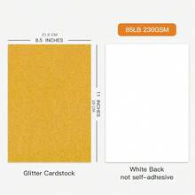 30 Sheets Gold Glitter Cardstock 8.5 X 11 Inches, Heavyweight 230gsm Premium Sparkling Card Stock Paper For Card MaFKing DIY Craft Party Decoration Schoolsss Student Supplies (Gold) - 金子 - 查看 3