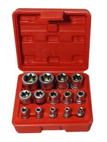 DADOS 1/4 - 3/8 TIPO E 15 PIEZAS - Plateado - Ver 2
