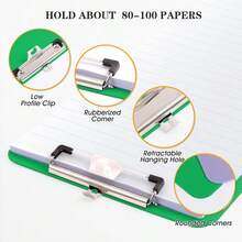 Green Clipboard With Pen Holder,Plastic Clipboard Standard Letter A4 Size,Heavy Duty Clip Boards 8.5x11,Cute Hanging Clipboards For Women  Students Schoolsss Office Home - Green - View 6