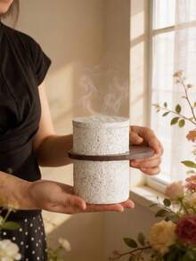 1pc Coal-Shaped Handheld Resin Incense Burner, Black And White Marble Texture, Modern Minimalist Design With Lid, Multiple Sizes, Traditional Arabic Aromatherapy Home Decor, Suitable For Home, Office, Hotel, Living Room And Holiday - Multicolor - View 3