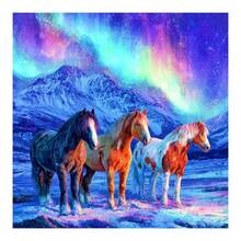 1幅钻石画 三匹马 全圆刺绣钻石动物针线艺术工艺品 40x40厘米 无框 - 彩色 - 查看 2