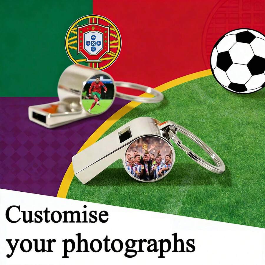 Custom Personalized Metal Whistle Keychain, Stainless Steel Whistle With Custom Photo Engraving, Portable Key Ring Whistle, Multi-Functional Keychain Accessory, Emergency Safety Whistle, Perfect Gift For Couples, Friends, Sports Enthusiasts, Hikers, Ideal For Outdoor Activities, Daily Use, Durable Customizable Whistle Keychain For Birthdays, Anniversaries, Holidays - Multicolor - View 1