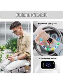 Smartwatch, Reloj Inteligente Mujer y Hombre con Llamadas Bluetooth, GPS, Pulsera Deportivo Dama Impermeable con Pantalla Táctil HD de 1.83'', 120+ Modos Deportivos, para iPhone Andriod,38913981 - azul-verde - Ver 2
