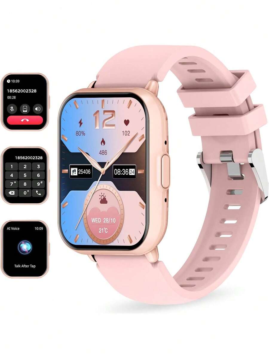 Smartwatch, Reloj Inteligente Mujer y Hombre con Llamadas Bluetooth, GPS, Pulsera Deportivo Dama Impermeable con Pantalla Táctil HD de 1.83'', 120+ Modos Deportivos, para iPhone Andriod,38913982 - Oro negro - Ver 1