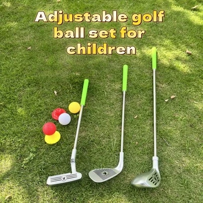 1pc Kids Golf Club Toy, Indoor/Outdoor Sports Equipment, Children's Golf Club Practice, Parent-Child Interactive Indoor/Outdoor Sports Toy, 1 Retractable Golf Club With 2 Balls, Fun Indoor/Outdoor Golf Game Toy, Children Sports Gift