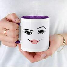 1 One, 3A Ceramic Cup-11oz Coffee Cup, Funny Pattern-Tea Cup, Dining Cup, Four Seasons Drink Cup, Family, Brothers And Sisters, Friends, Lover, Girlfriend, Holiday Commemorative Gift For Home Kitchen Or Office Use, Reusable Cup, Personalized Cup - Màu tím - Xem 4