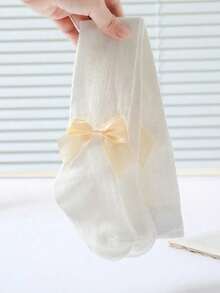 Girls' Breathable Mesh Stockings With Bow, Thin Pantyhose For Kids, Spring/Summer - Multicolor - View 2