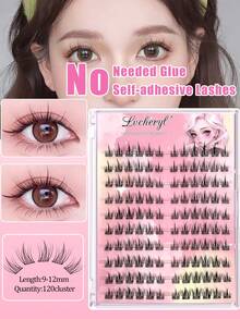 Lvcheryl 80/100/120簇假睫毛，自粘型，全新升级，更柔软，无需胶水 - C - 查看 6