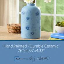 Mainstays By. Alejandra Tall. 6 Inch Blue Flower Decorative Ceramic Vase - 高個子+藍色 - 查看 10