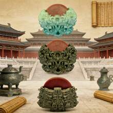 Time Machine Signal Receiver Decor – 3D Printed Ancient Style Replica With Rotatable Wheel, Xun Qin Ji Dual-Use Fridge Magnet & Desk Ornament, Collectible Gift For Drama Fans Home Office Decor - Khaki - View 3