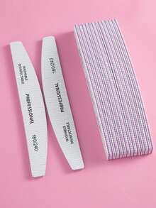 5支装专业新月形指甲锉，180/240目，适用于美甲沙龙指甲抛光块、指甲锉、砂纸板、美甲用品、美甲工具、美甲艺术工具、指甲、美甲工具、美甲延长工具 - 淺灰色 - 查看 9