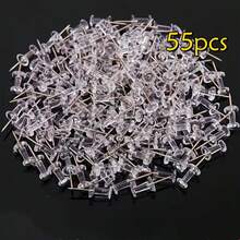 50/100/200pcs Assorted Push Pins, Multicolor Plastic Thumb Tacks, For Soft Cork Board, Office & School Supplies, Back To School, Home & Office Essentials - Transparent - View 16