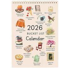 1 件 2026 年愿望清单挂历，11x8 英寸，12 个月竖版励志挂历，螺旋装订，带有目标规划和激励功能，待办事项清单挂历，用于计划和安排 - 彩色 - 查看 2