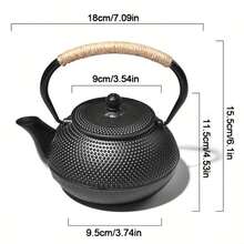 Teapot Set Japanese Cast Iron Kettle Cups Tea Pot - Black - View 5