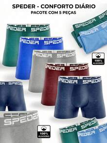 Set Of 5 Speder Adult Cotton Classic Premium Boxer Briefs - Nhiều màu - Xem 2