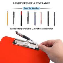 2 PCS Red Plastic Clipboards Nursing Clipboard,Teacher Clip Boards 8.5x11 With Pen Holder, A4/Letter Size,Cute Clipboards For Women ,Classroom Office Home - Red - 查看 4