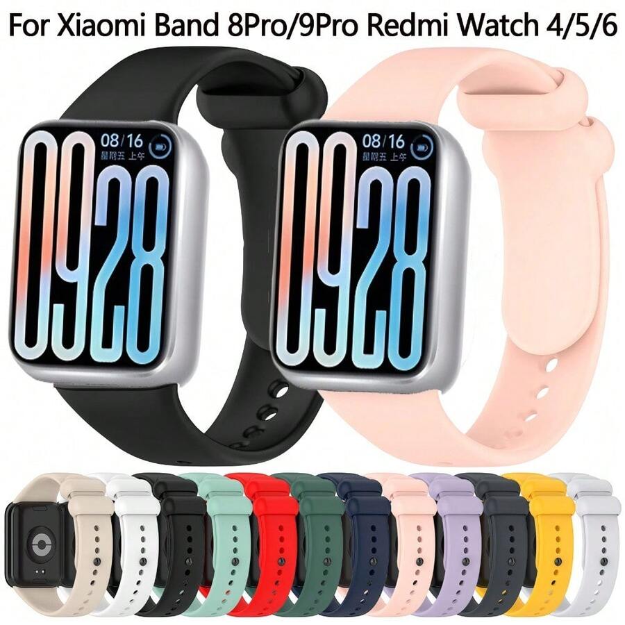 矽膠錶帶,適用於 Band 8Pro/9Pro/10Pro,智慧手錶配件,Redmi Watch 4 5 6 替換手環,柔軟舒適 - 均碼 - 查看 1