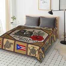 Puerto Rican Themed Flannel Blanket - Vibrant Cultural Prints With Flags, Symbols & Puerto Rico Text - Soft Warm Travel Digital Print,Suitable For All Seasons,      Washable And Machine-Washable, Lightweight, Breathable, Comfortable, Warm,  Unique, 280gsm For Him And Her, Perfect For Naps, Camping, Travel, Family, Daily Life, Office Decoration, Birthday Anniversaries, Valentine's Day, Thanksgiving, Christmas, Halloween, Mother's Day, Father's Day, Wedding,   New Year Gifts Provide Personalized Ideal Gifts For Her, Him, Family Members, Boyfriends,  Girlfriends, Fathers, Family Members, Mothers, Lovers,   Daughters, Sons,   Grandfathers, Grandmothers,     Friends, Classmates And Pets.     Sofa,Bed,Car,Bedroom,Living Room,Office,  Outdoor Camping, Beach,Wall Decoration - Nhiều màu 25 - Xem 4