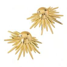 European And American Cross-Border Irregular Geometric Exaggerated Metal Texture Creative Sunflower Earrings Middle Eastern Style Earrings - 金色[環保] - 查看 5