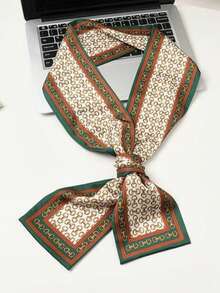 1条女士印花时尚多功能涤纶围巾，方巾，长围巾 - 彩色 - 查看 4