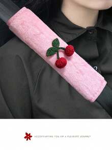 Car Seat Belt Cushion Shoulder Protection Cherry Decoration Car Anti Pinch Safety Belt Protection Soft And Comfortable