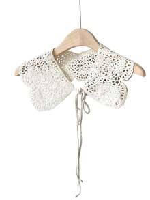 1 chiếc khăn choàng cổ nữ kiểu dáng ren rỗng, có thể tháo rời, thiết kế trang trí bằng móc len, phong cách cổ điển nhẹ nhàng, phù hợp mặc hàng ngày, mọi mùa, lễ hội và du lịch. - Nhiều màu - Xem 5