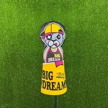 “梦想成真”主题高尔夫球杆套，励志文字印花，个性化高尔夫球场装备，运动礼品 - 黃色 - 查看 11