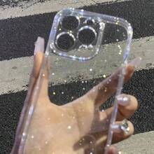 DECOPHONE 1 Piece Of Transparent Case With A Sparkling Starry Sky Pattern, Compatible With Apple 11/12/13/14 Pro Max/15 16 17 17pro 17Promax.