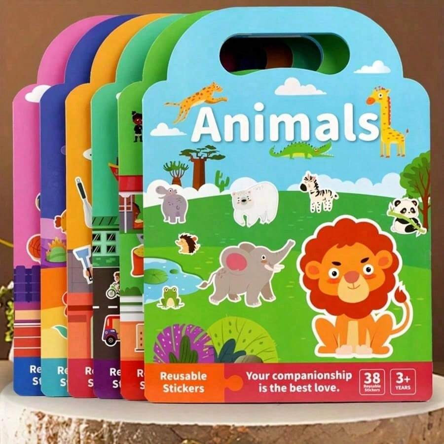 Reusable Children's Sticker Book | Double-Sided Waterproof Design With Animal, Equestrian Club And Sports Themes | Educational Learning Activities | Suitable For Ages 3+ | Diverse Themes, Fun Stickers